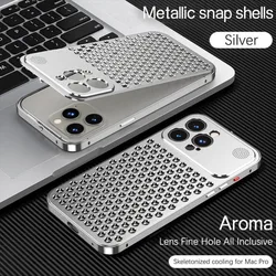 Aromatherapy Heat Dissipation Protection Phone Case Shockproof Aluminium Metal Bumper Cover For iPhone 17 16 15 14 13 12 Pro Max