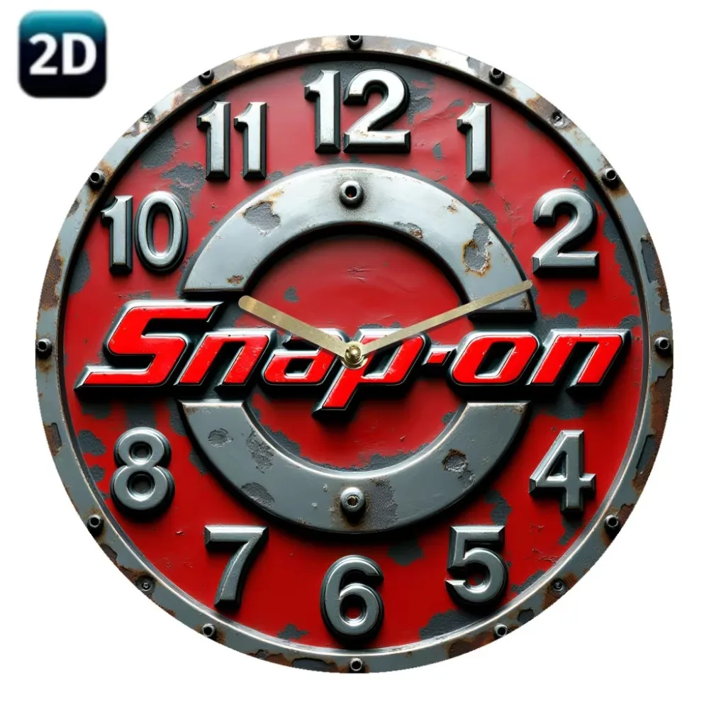 Vintage Wall Clock Shaped Metal Art - Handcrafted Iron Decorative Painting with Weathered Look, Elevates Home, Office & Gallery