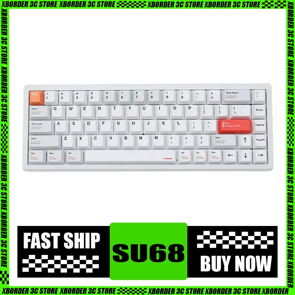 Everglide Su68 Magnetic Switch Mechanical Keyboard Aluminium Alloy Wired Low Delay Gaming Keyboard Customize Rgb Gasket Pc Gamer