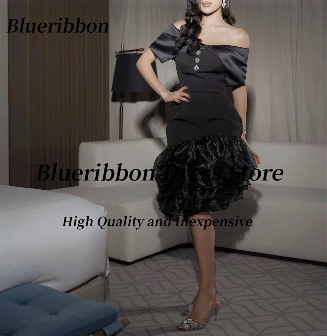 

Blueribbon Black Short Prom Dresses for Women 2024 Sexy Backless Robe De Soiree Women Wear Cocktail Party Night Club Dress