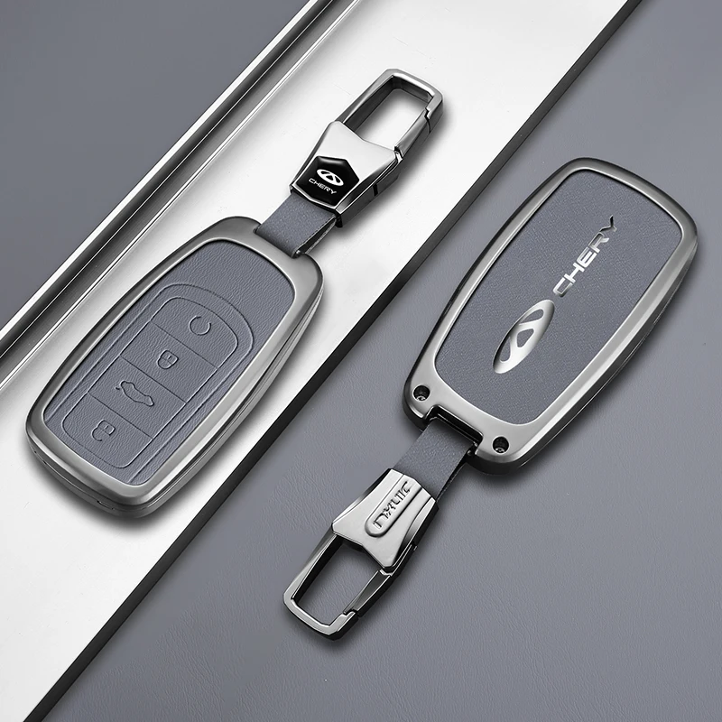 Zinc Alloy Car Key Cover For Chery Tiggo 7 Pro Smart Remote Key Case Shell Anti‑Drop Keychain Auto Accessories