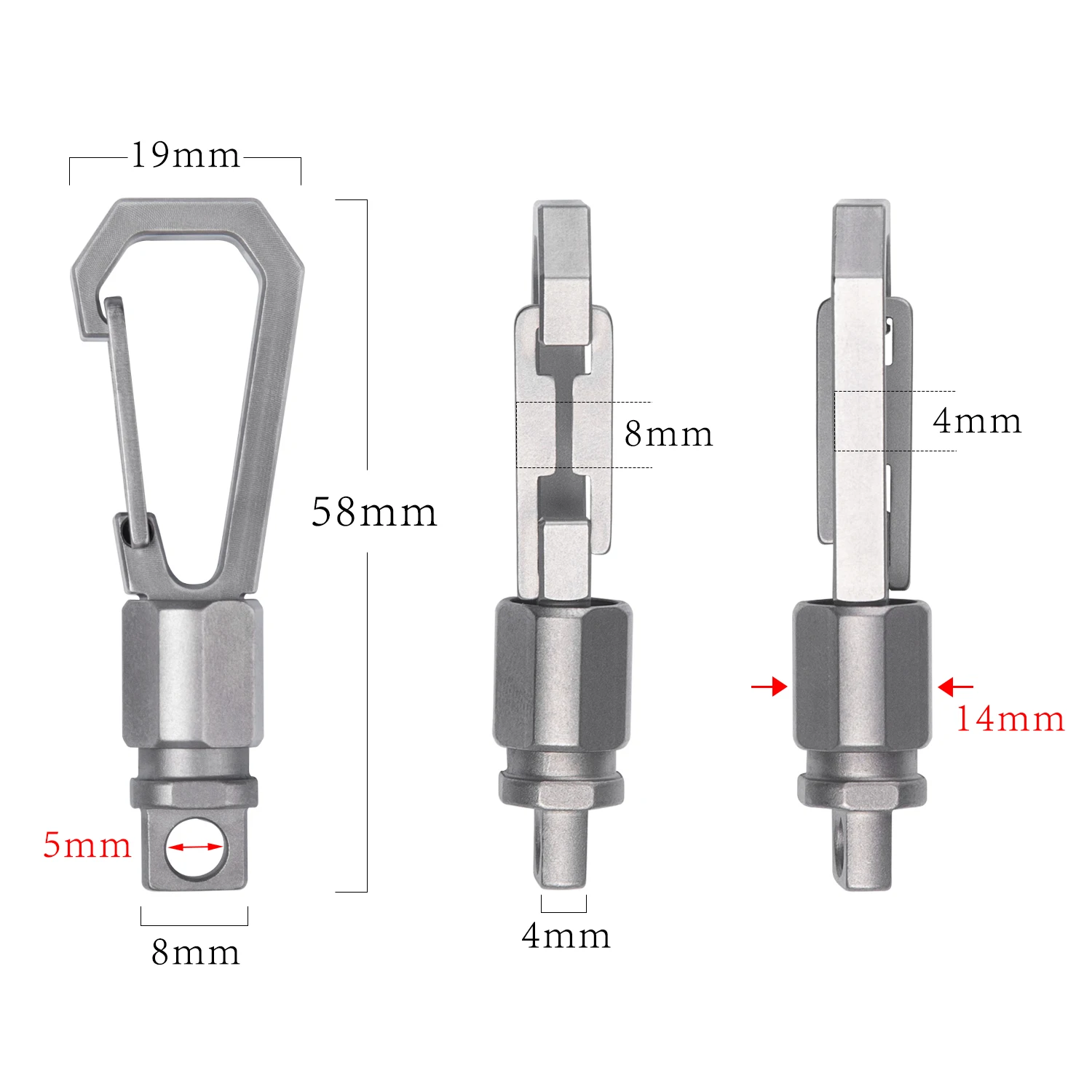 Llavero multifuncional de aleación de titanio, cuchillo oculto, corte de papel, cuerda de eliminación de hilo, herramientas EDC portátiles