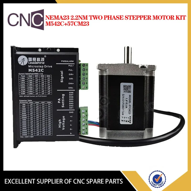 Leadshine 2 Phase 57 Series NEMA23 Stepper Motor Kit 57HS21A   Driver M542C Input Voltage VDC20-50V Original Product