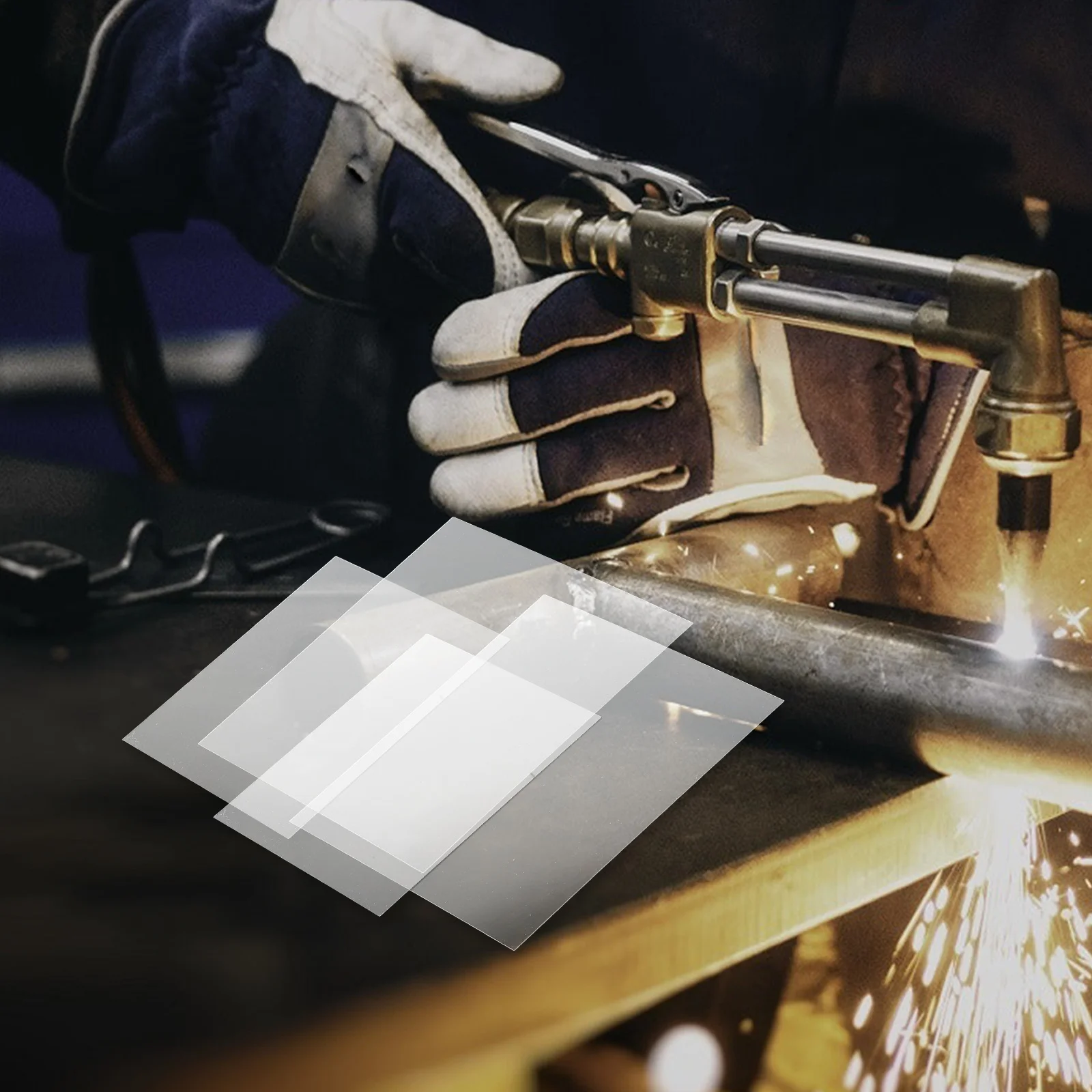 10pcs Clear Welding Lens Replacement High Transparency Pc Welding Hood Protection For Sparks Shield Professional Welder