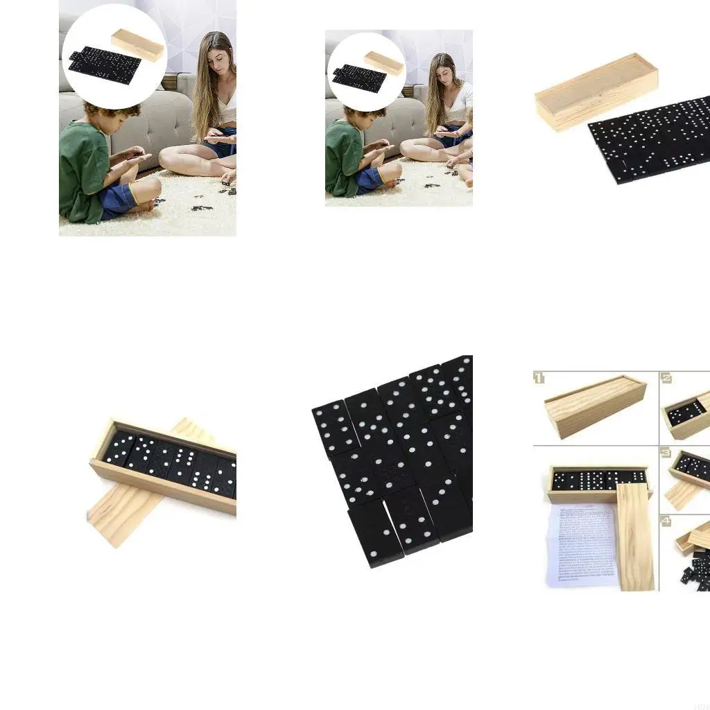 

28lots Wooden Box Travel Portable Carrying Table Game Toy Entertainment for Family Gatherings and Classroom Learning 157D