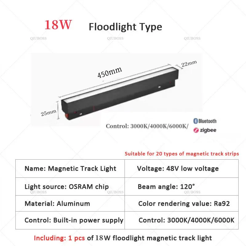 2.0 type Smart Magnetisch Track Light Tuya Zigbee 3.0 DC48V LED Downlight Spot Flood Grille Lampen Modern Home Woonkamer Zwart ﻿