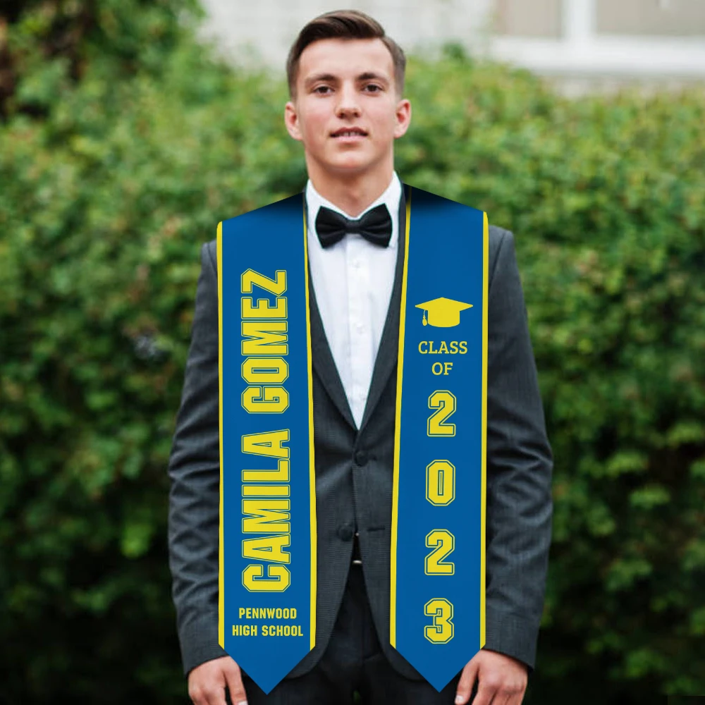 Custom Stoles for Graduation 2024 Congratulation Gifts, Personalized Country Flags Photo Sash, We are Proud of You