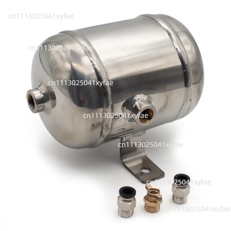 1L Mirror Polished 304 Stainless Steel Pressure Buffer Tank 1.25MPa With 3 G1/4 Interfaces