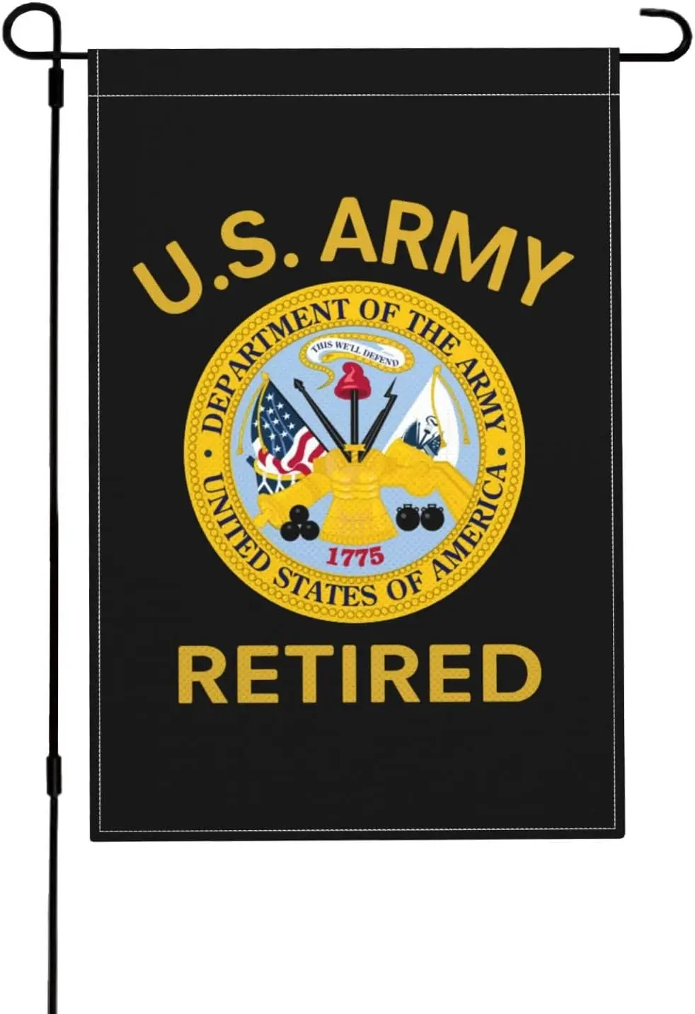 US Army Retired Garden Flag 12x18 Inch UV Fade Resistant Double Sided Front Porch Flag PPZ