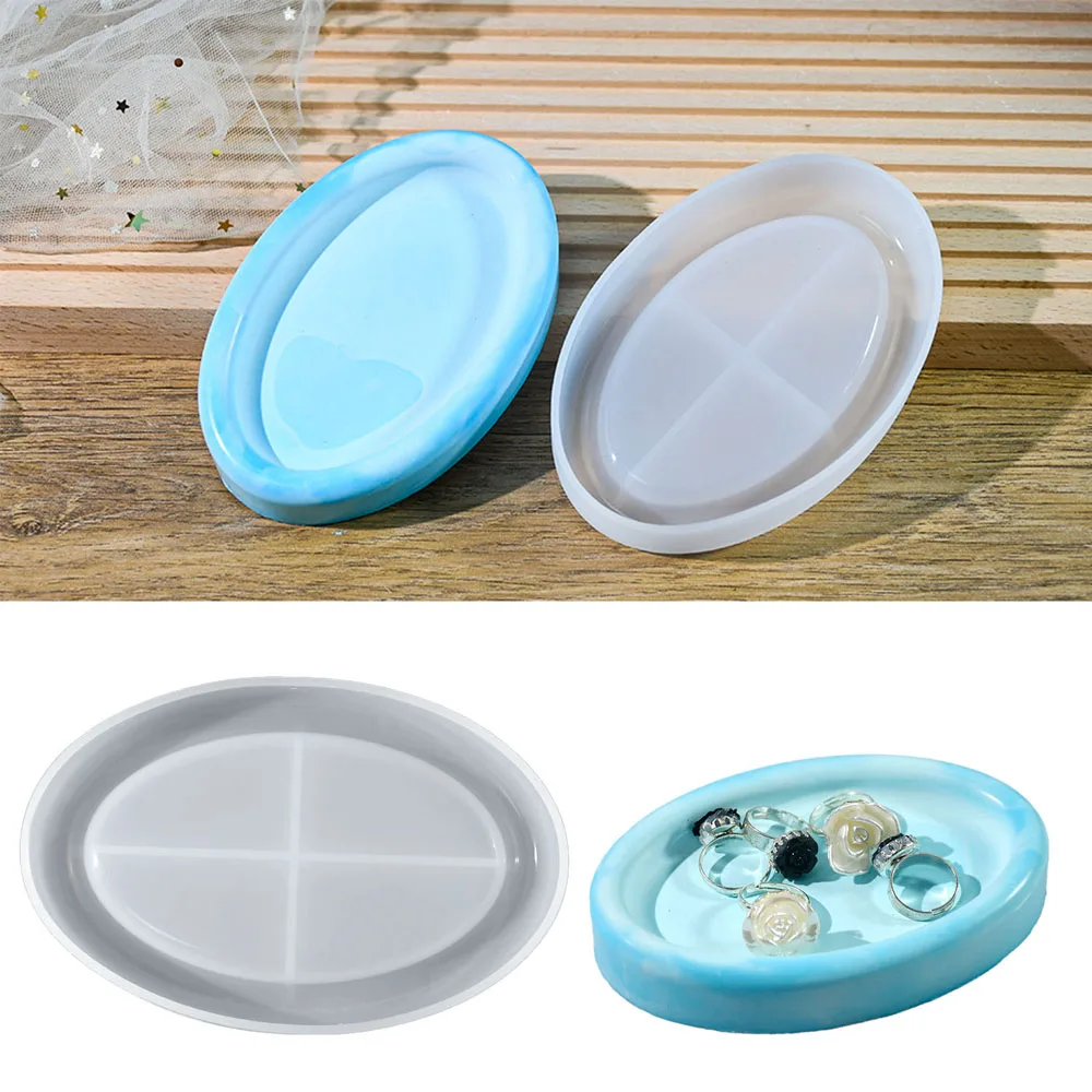 

Oval Tray Saucer Silicone Moulds DIY Handmade Soap Holder Storage Box Mold Practical Silicone Mold Making Decoration