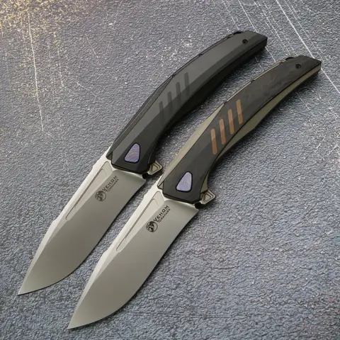 वेनम बैटल-एक्स फ्लिपर फोल्डिंग चाकू M398 ब्लेड टाइटेनियम/TI+CF हैंडल टैक्टिक्स आउटडोर कैम्पिंग शिकार मछली पकड़ने पॉकेट EDC टूल 10 best sales कुल्हाड़ी चाकू - №6