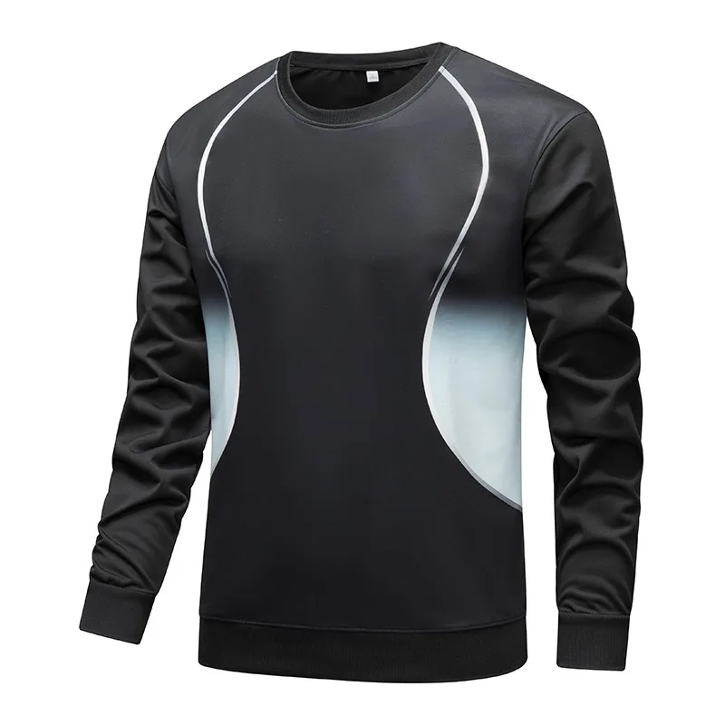 Men Gradient Crew Neck Pullover Sweatshirt Spring Autumn Plus Size Casual Long Sleeve Daily Top