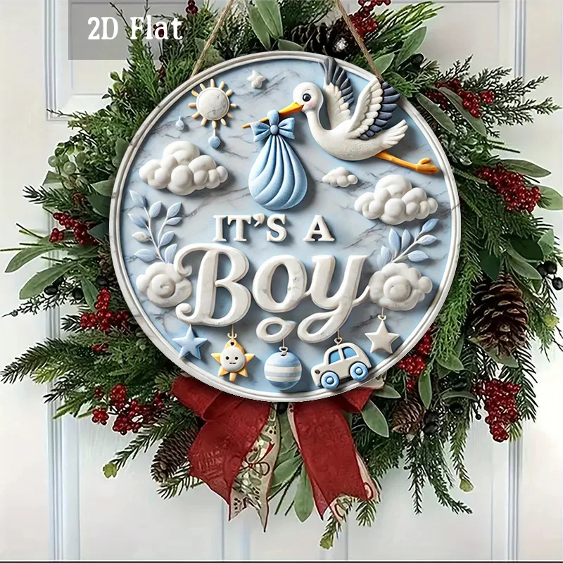 2D Flat, 1pc It's a Boy Wooden Panel Wall Decor - Retro Sign Suitable for Home, Shower, Cafe, Room Decoration, Newborn Boy Annou