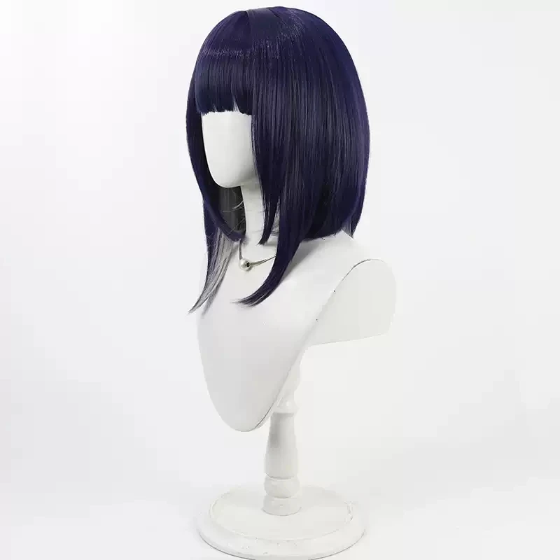 Peluca de Cosplay Ima Tsukumo de cien líneas, pelo corto morado, última Academia de Defensa, fiesta de Halloween, pelucas de utilería de Carnaval para mujeres y niñas