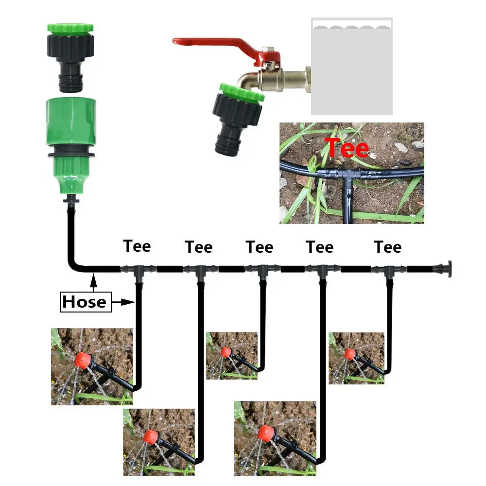 Drip Irrigation System DIY Saving Water Automatic Watering System for Garden, Greenhouse, Flower Bed, Patio, Lawn