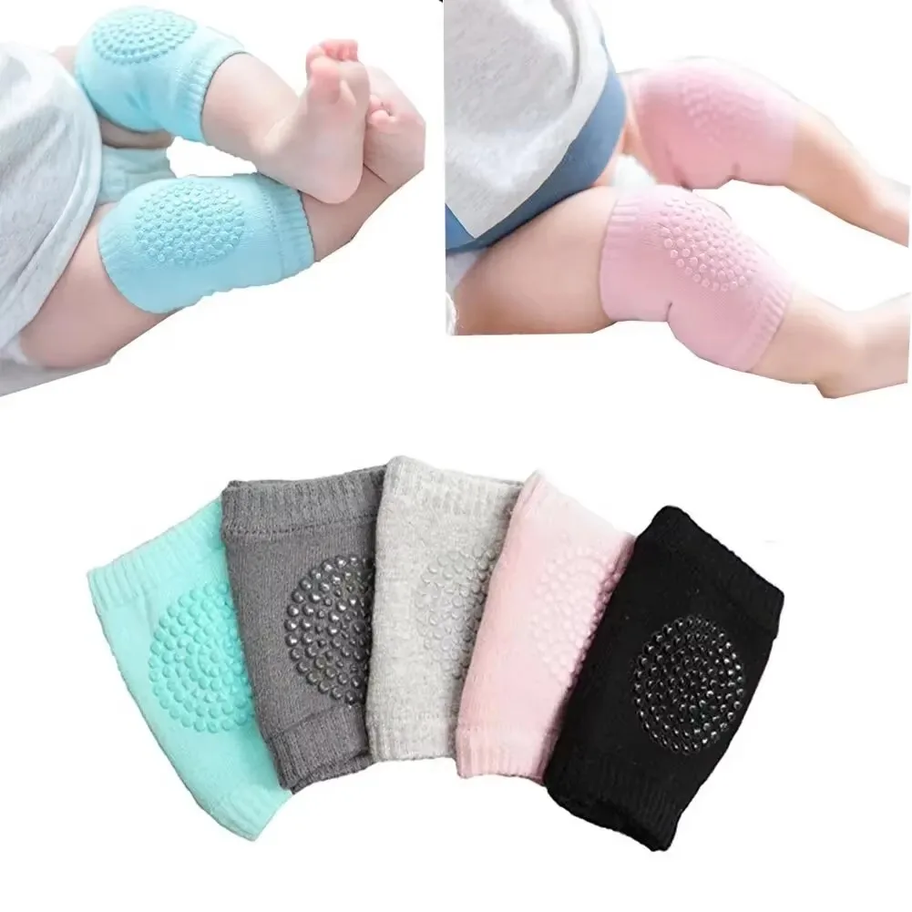 1Pairs Baby Knee Pads Toddler Crawling Anti-Slip Solid Infant Boys Girls Elbow Cushion Pad Safety Protector Toddler Leg Warmer