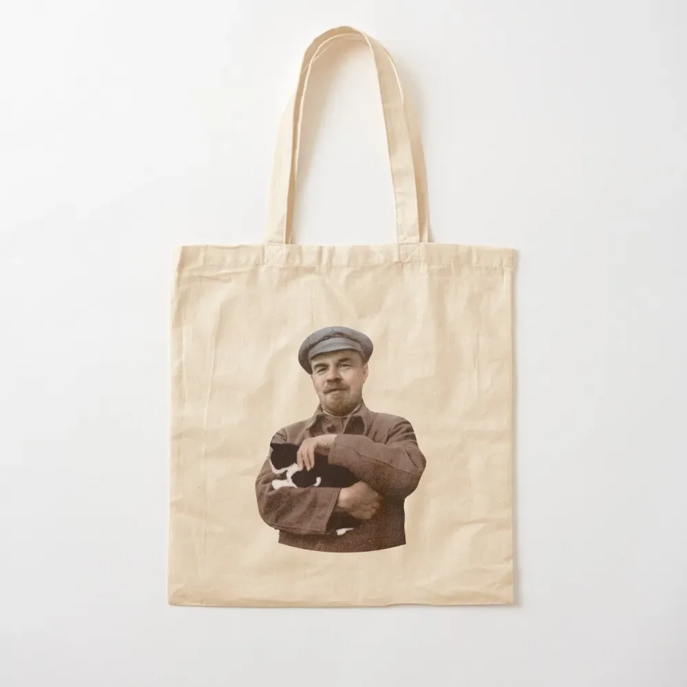 

Lenin and a Black and White Cat Tote Bag ecological bags tote bags aesthetic Tote Bag