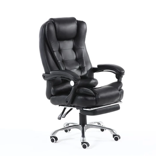 

Modern Revolving Office Chair with Full Net Upholstery and Lumbar Support Genuine Leather Lift Style Computer Chair