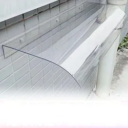 Window Canopy PC Outdoor Porch Awning Sturdy with Screws Door Awning Shade Rain Snow Protection No Brackets Door Canopy