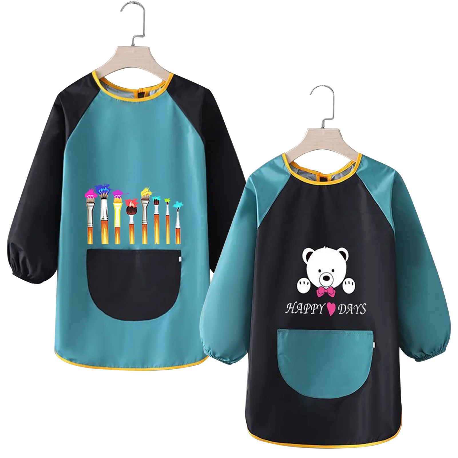 Cartoon Baby Bibs Waterproof Long Sleeve Apron Feeding Smock Bib Kids Apron Painting Drawing Coat For Children