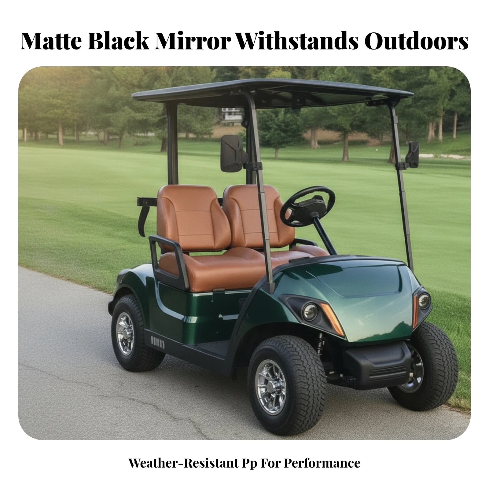 Golf Cart Rear View Mirror Wide-Angle Golf Cart Mirror Universal Anti-Vibration for Golfers