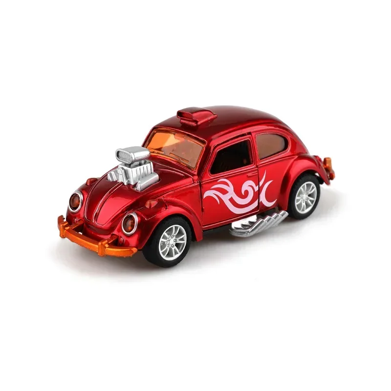 1:36 lega pull-back doppia porta carapace inerziale auto d'epoca modello di insetto cartone animato carino ornamento