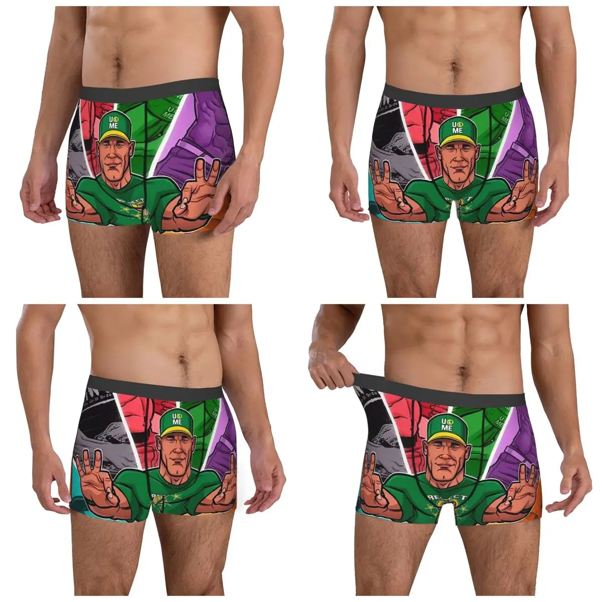 الملاكم السروال السراويل جون سينا احترام حصل ذلك الكرتون المصارع سراويل الذكور الملابس الداخلية الناعمة لهدايا رجل صديقها