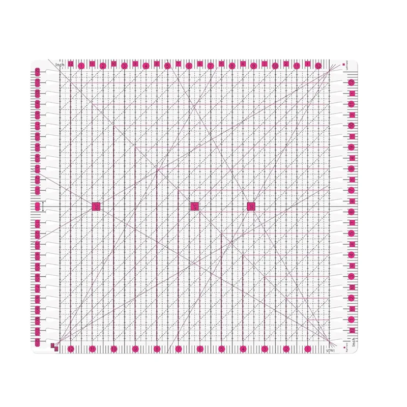 

A26F-Линейки для квилтинга 12,5 х 12,5 дюйма для квилтинга и шитья - Конструкция с прорезями для точного резки ткани