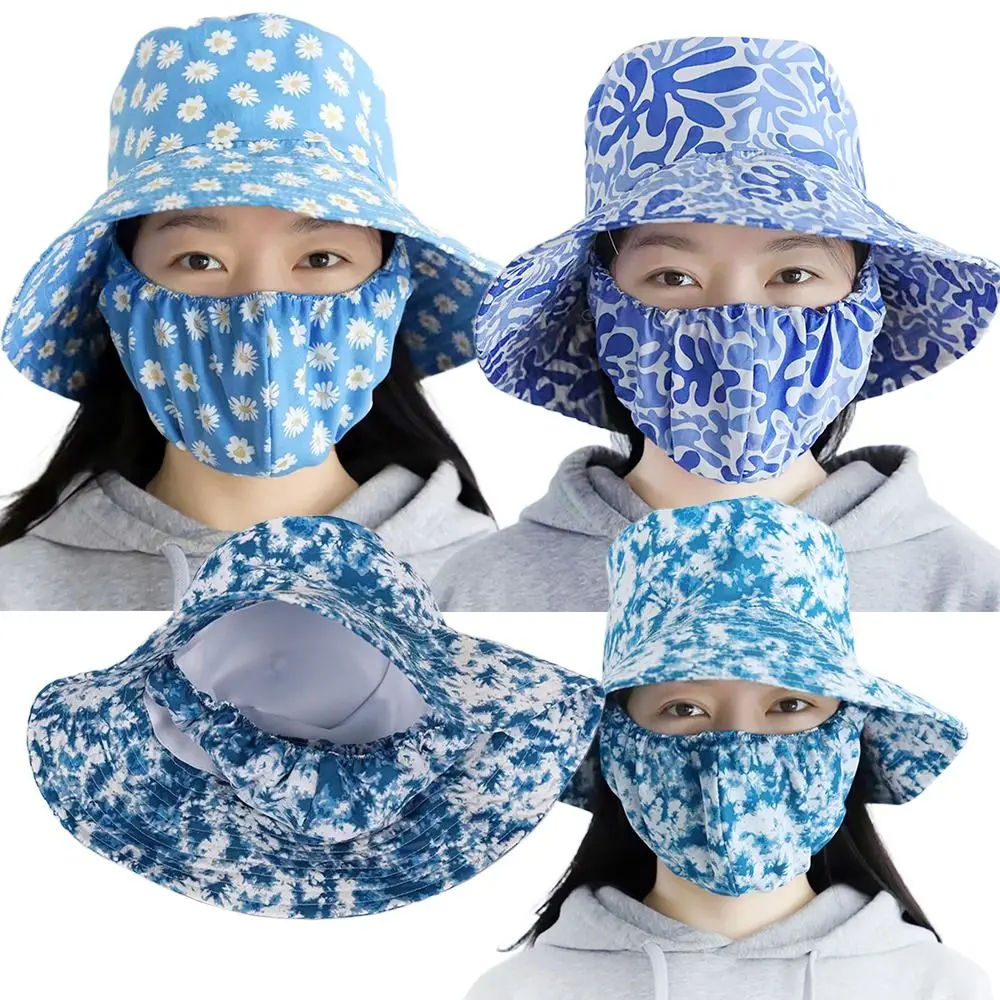 Wide Brim Tea Picking Cap Sports Shawl Anti-UV Fisherman Hat Sunscreen Protect Neck Agricultural Work Hat Outdoor