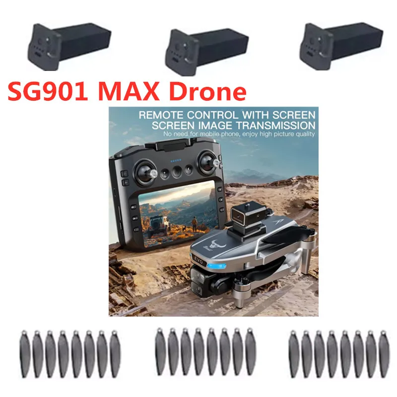 SG901MAX SG901 MAX Brushless GPS Optical Flow FPV RC Drone Quadcopter Spare Parts Accessories 3.7V 3800Mah Battery USB Propeller