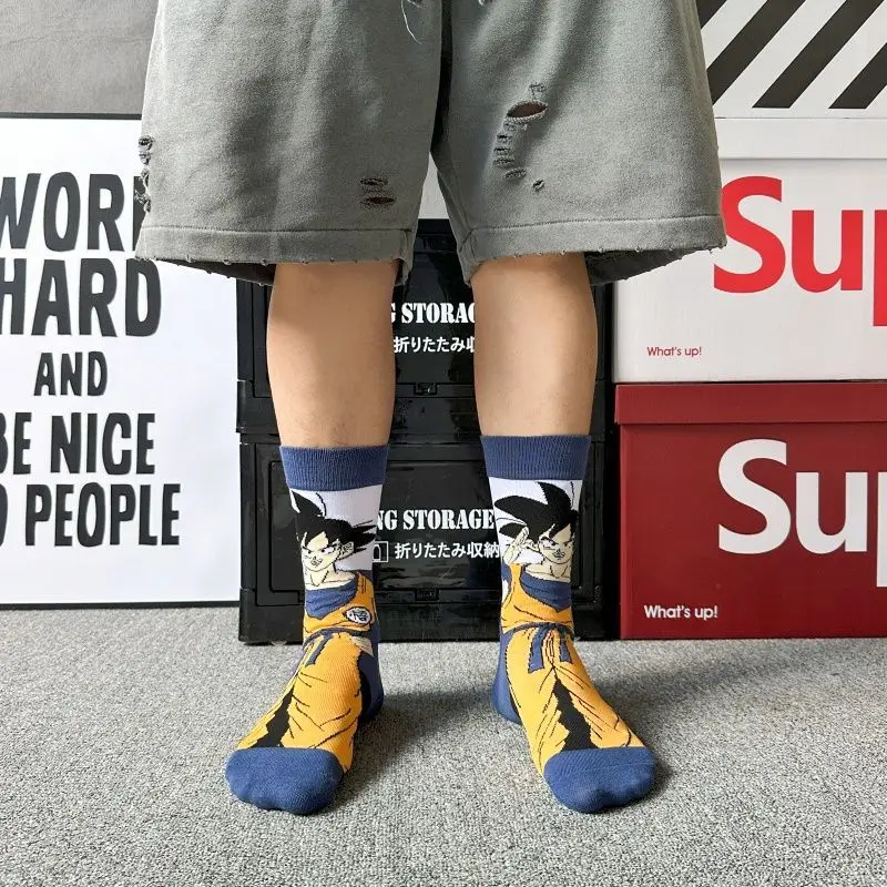 اليابانية الكرتون لعبة دراغون بول جوكو بيكولو متوسطة طول الجوارب المستقيمة أنيمي شخصية فيغيتا جوارب قطنية الصبي هدية عيد ميلاد #2