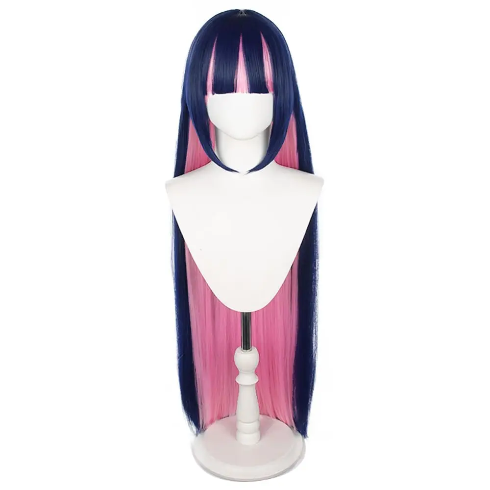Panty & Stocking With Garterbelt Stocking Anarchy Cosplay Wig Mixed Blue Pink Hair Long Party Anime Synthetic Wigs