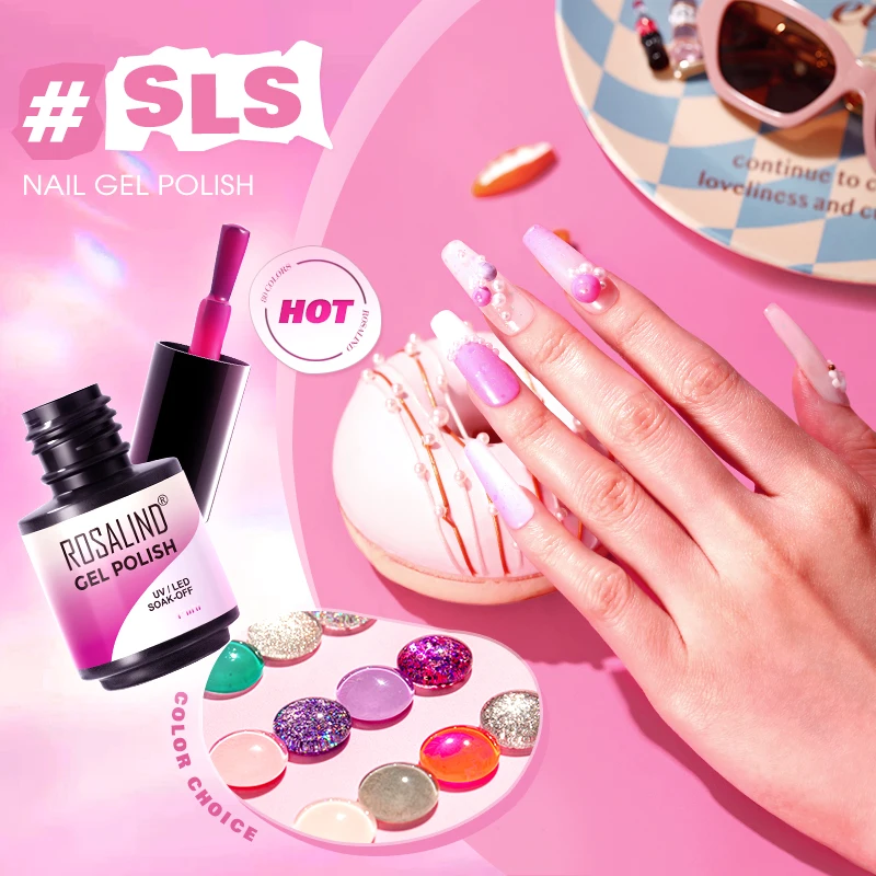 ROSALIND Multiple Colors UV Gel Nail Polish Semi-Permanent Soak off Gel Varnish Base Top Coat for Nail Beauty Nail Art