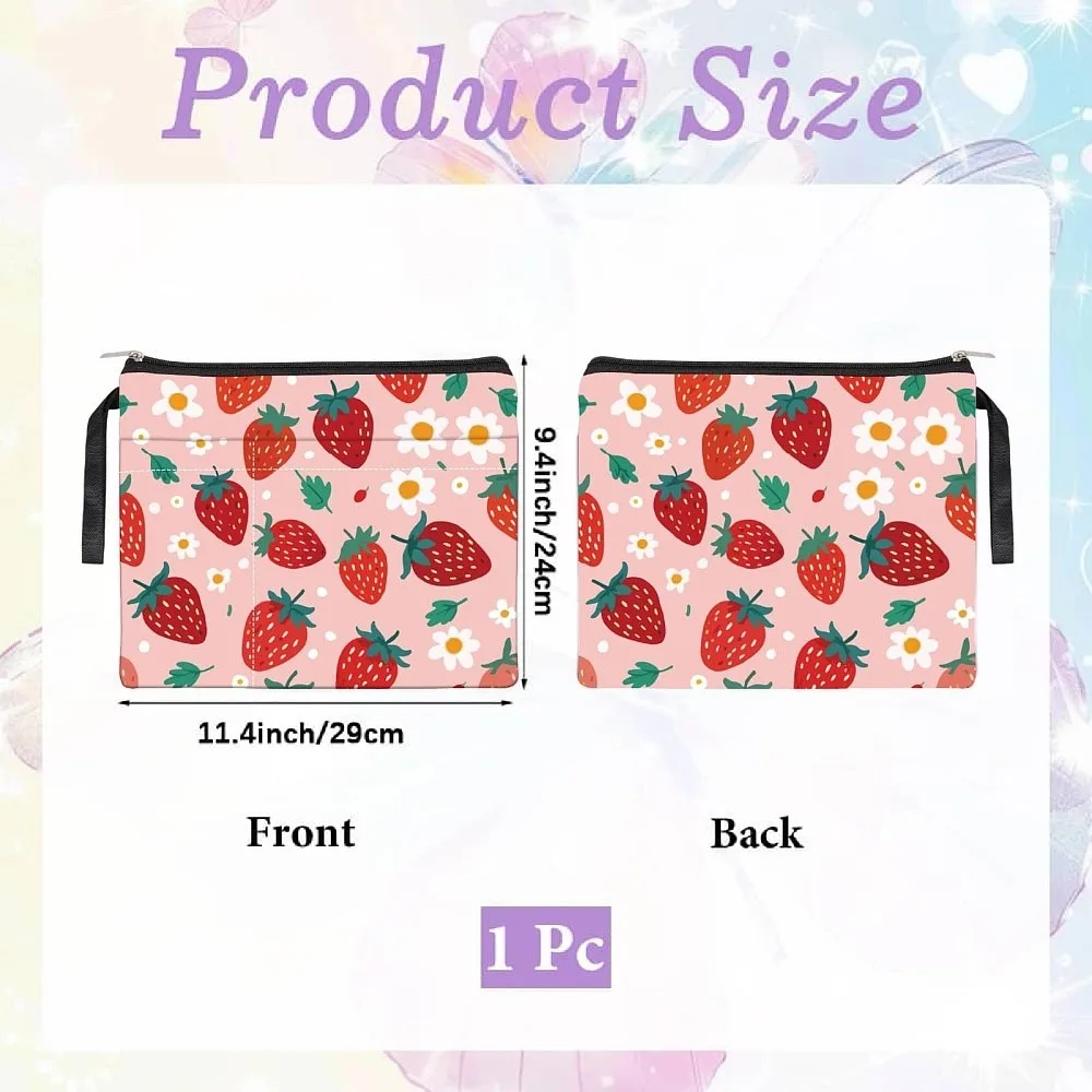 Polyester Book Cover Notebook Wraps Rectangle Strawberry 290x240mm