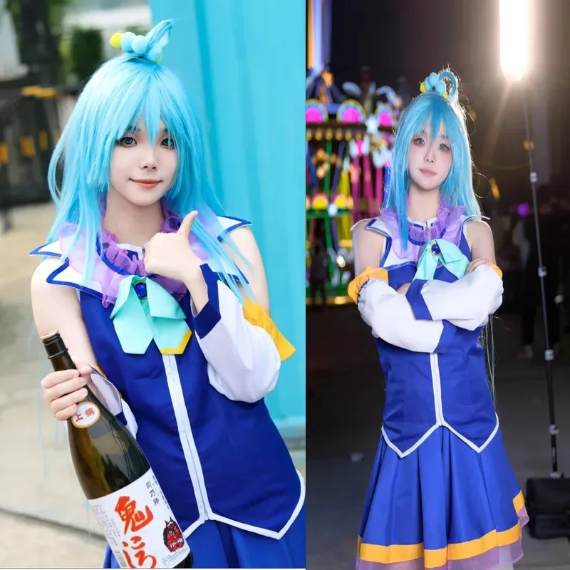 

Аниме Konosuba благословение бога в этом чудесном мире косплей аква форма костюм пальто юбка парик x;2,f;5.n;