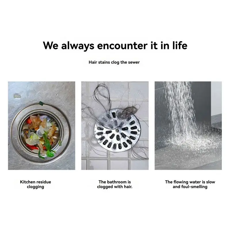 A11E-Shower Drain Plugs Kitchen Sink Filters Blockage Prevention Bathroom Flooring Bathtub Water Filter Home Accessorie