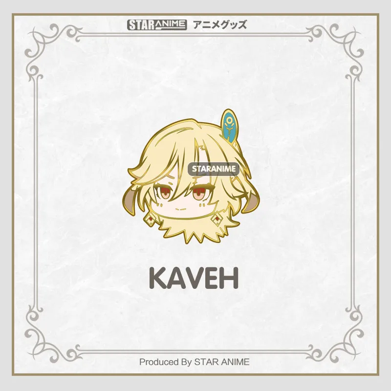 Anime Peripheral Genshin Impact Wanderer Kaveh Ningguang Nilou Cute Q Version Metal Badge Brooch Pins Toy Souvenir Gift