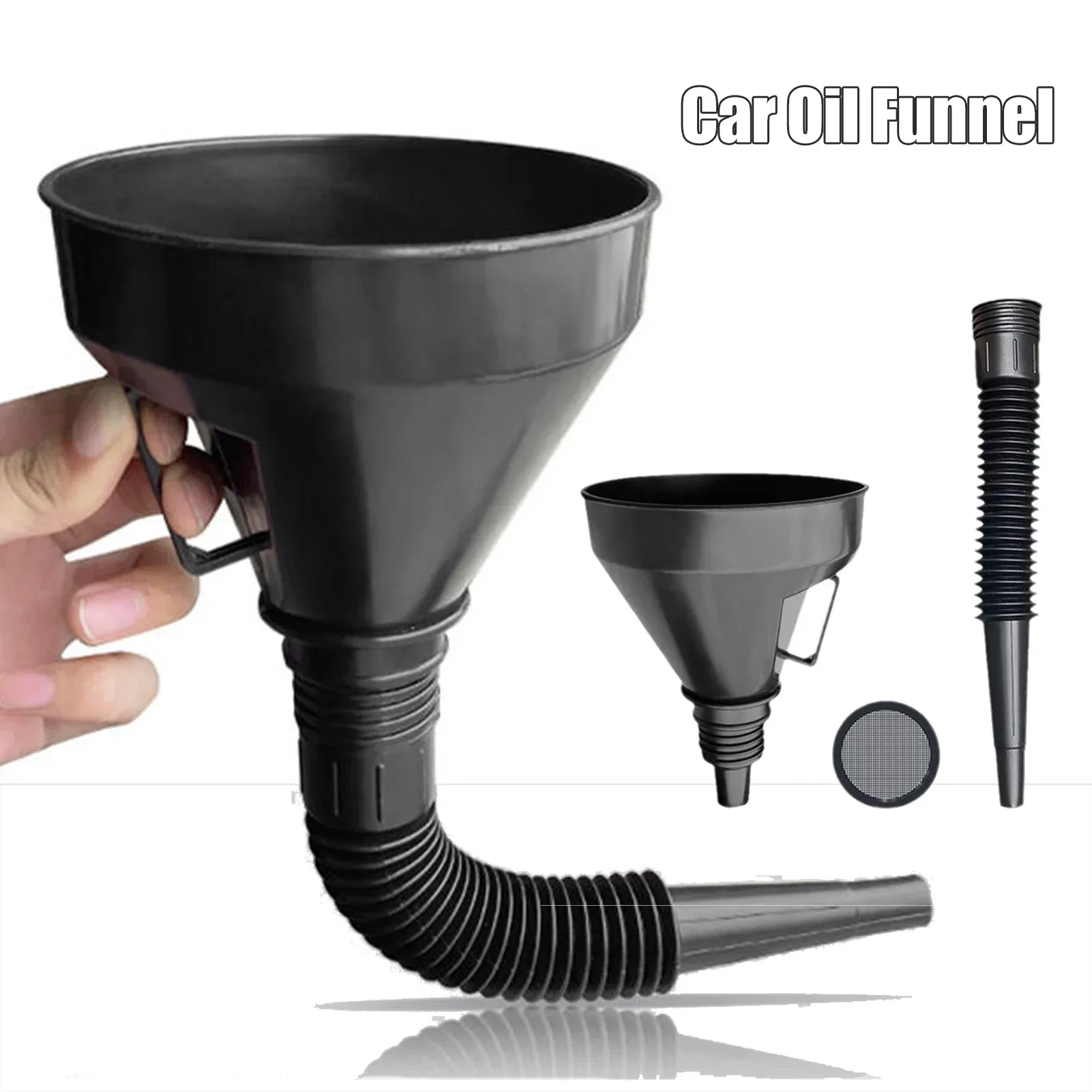 Car Refueling Funnel Detachable Spill-Proof Refueling Hose with Long Mouth Funnel Motorcycle Refueling Engine Oil Funnel Tools