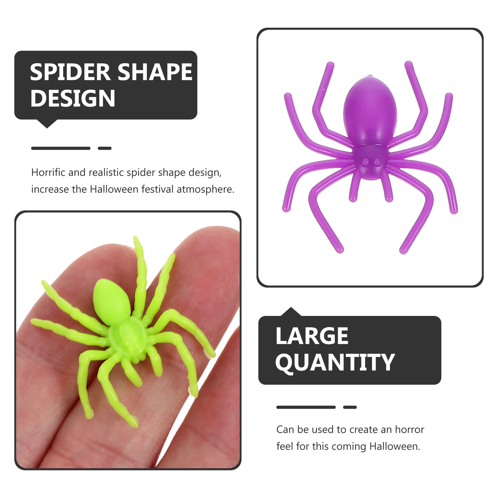 200 Pcs Plastic Mini Spider Kids Toys Spiders Outdoor Halloween Prank Props Tiny Fake Decoration Child