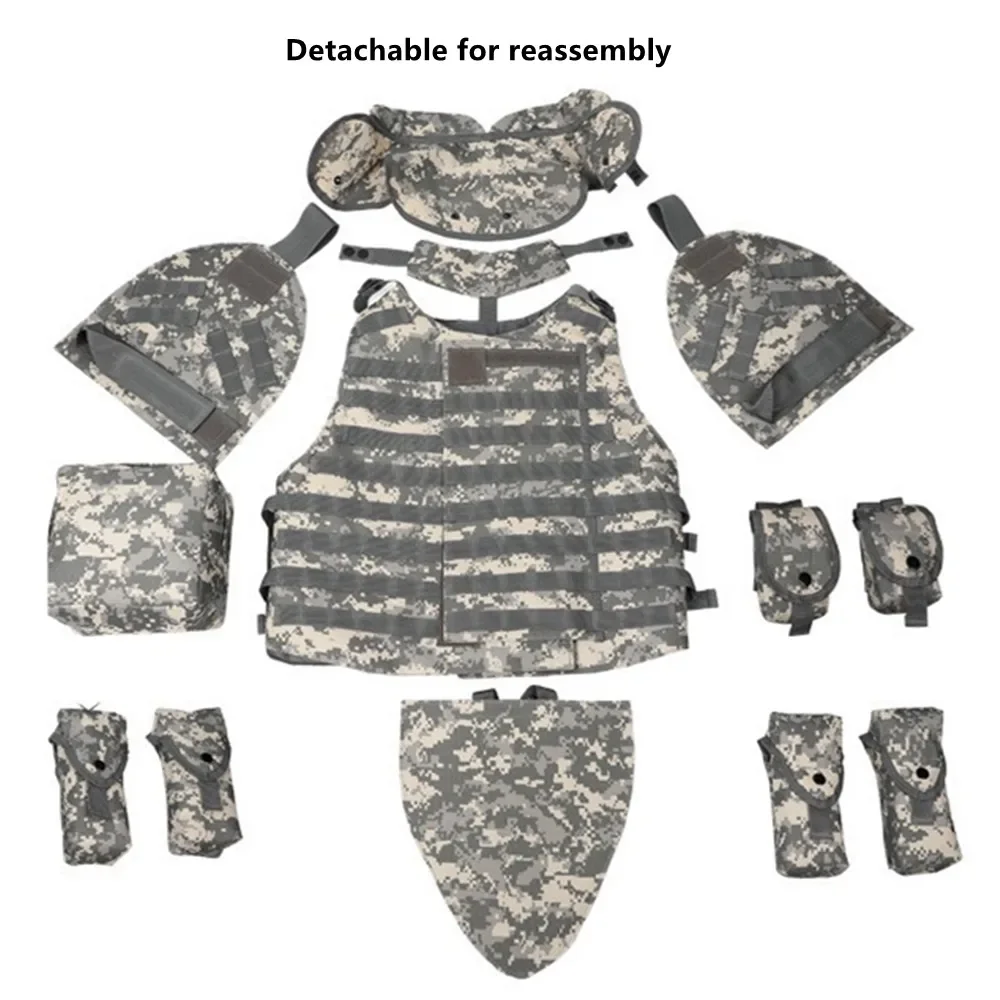 Detachable Expand Tactical Vest Combat Uniform Military Fan Protective Waistcoat Travel Adjustable Shoulder Straps Camo Garment