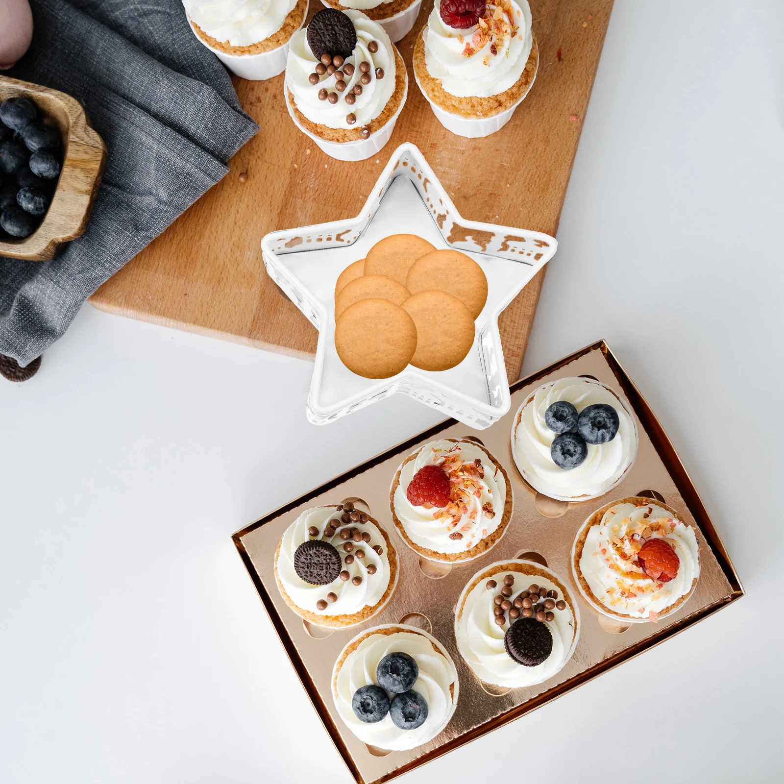 

Moon Star Tray Muslim Festival Iron Plates Food Serving Trays Kitchen Supplies Eid Accessories Reusable Clean Ramadan Large