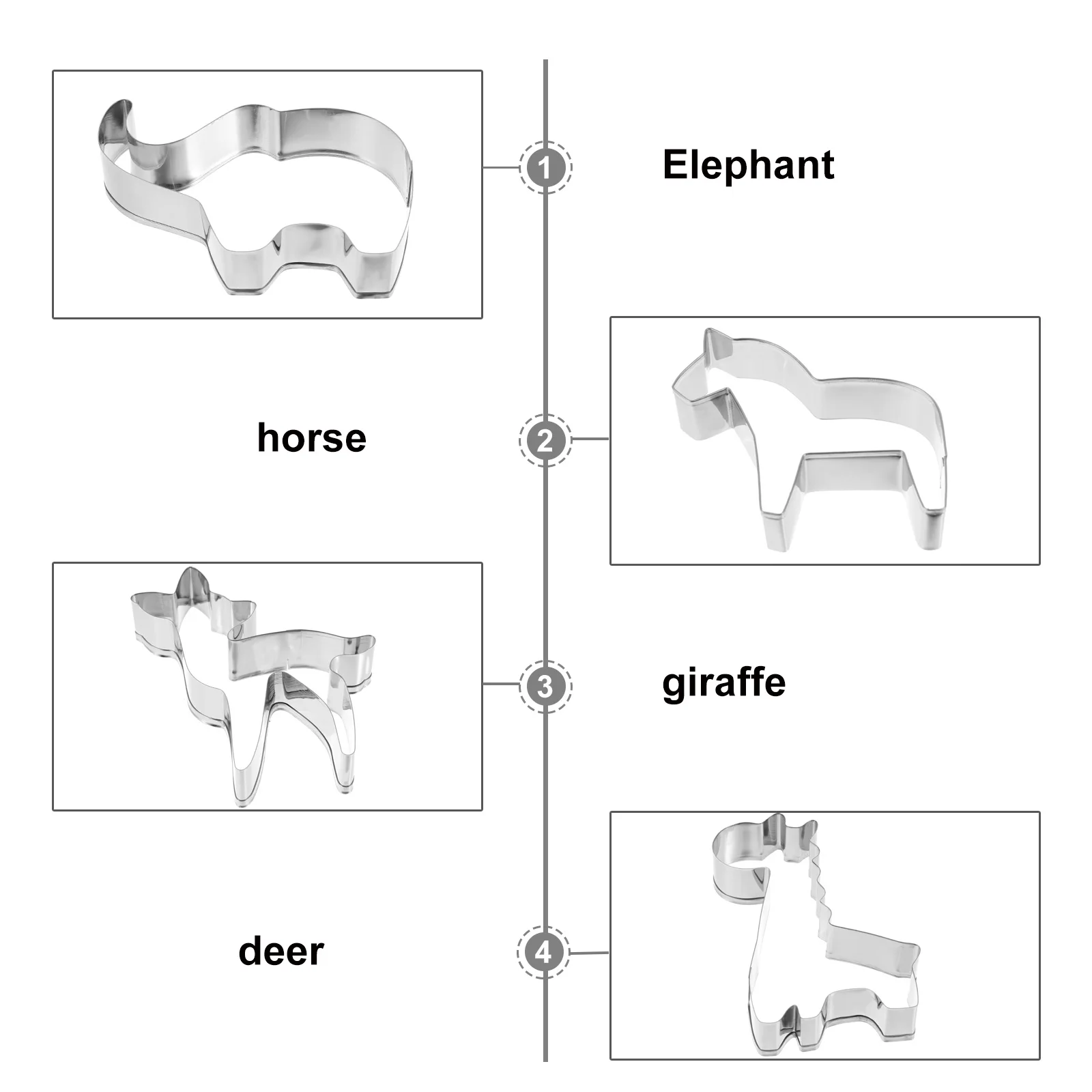 

9Pcs Baking Molds Animal Theme Biscuit Cutters Stainless Steel Practical Kitchen Cooking Utensils Biscuit Cutters
