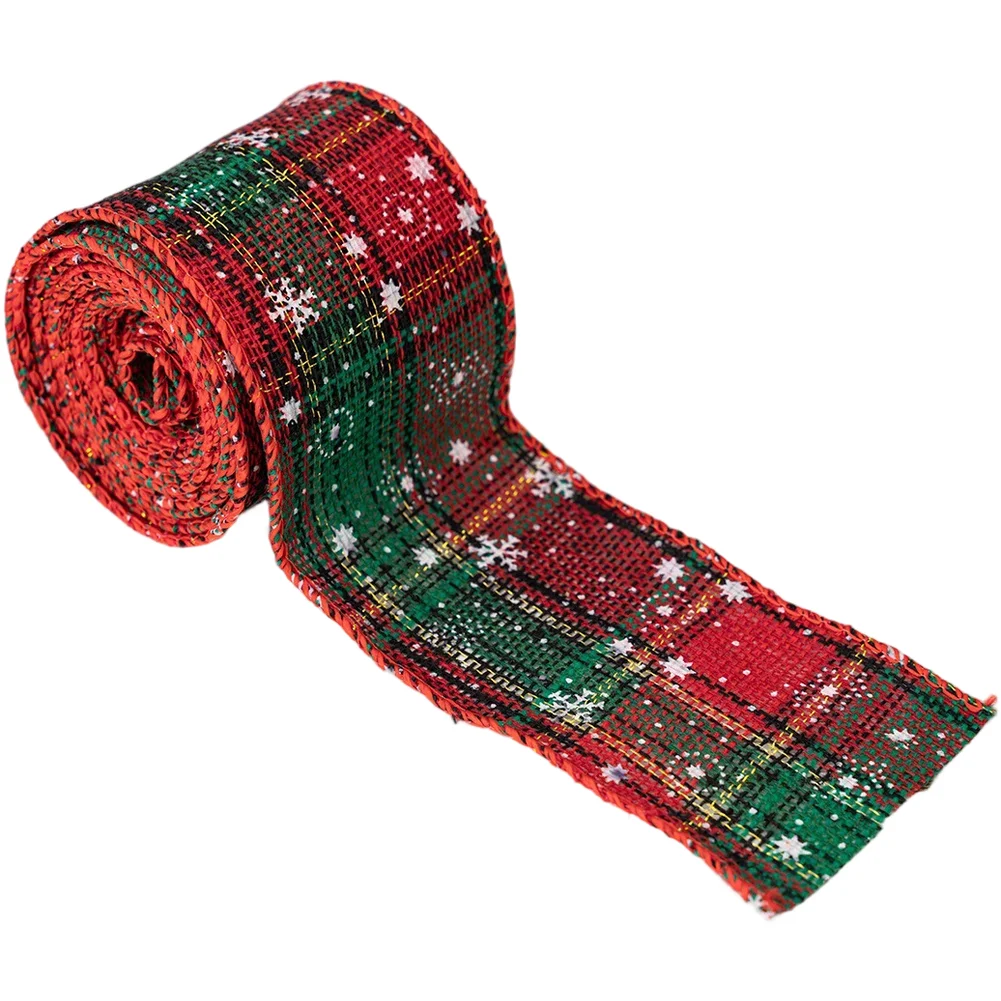 

For Holiday Ribbon with Wire Edge 6 3cm by 5 Yards Featuring Festive Plaid Design for DIY Bows Party Decoration and Wrapping