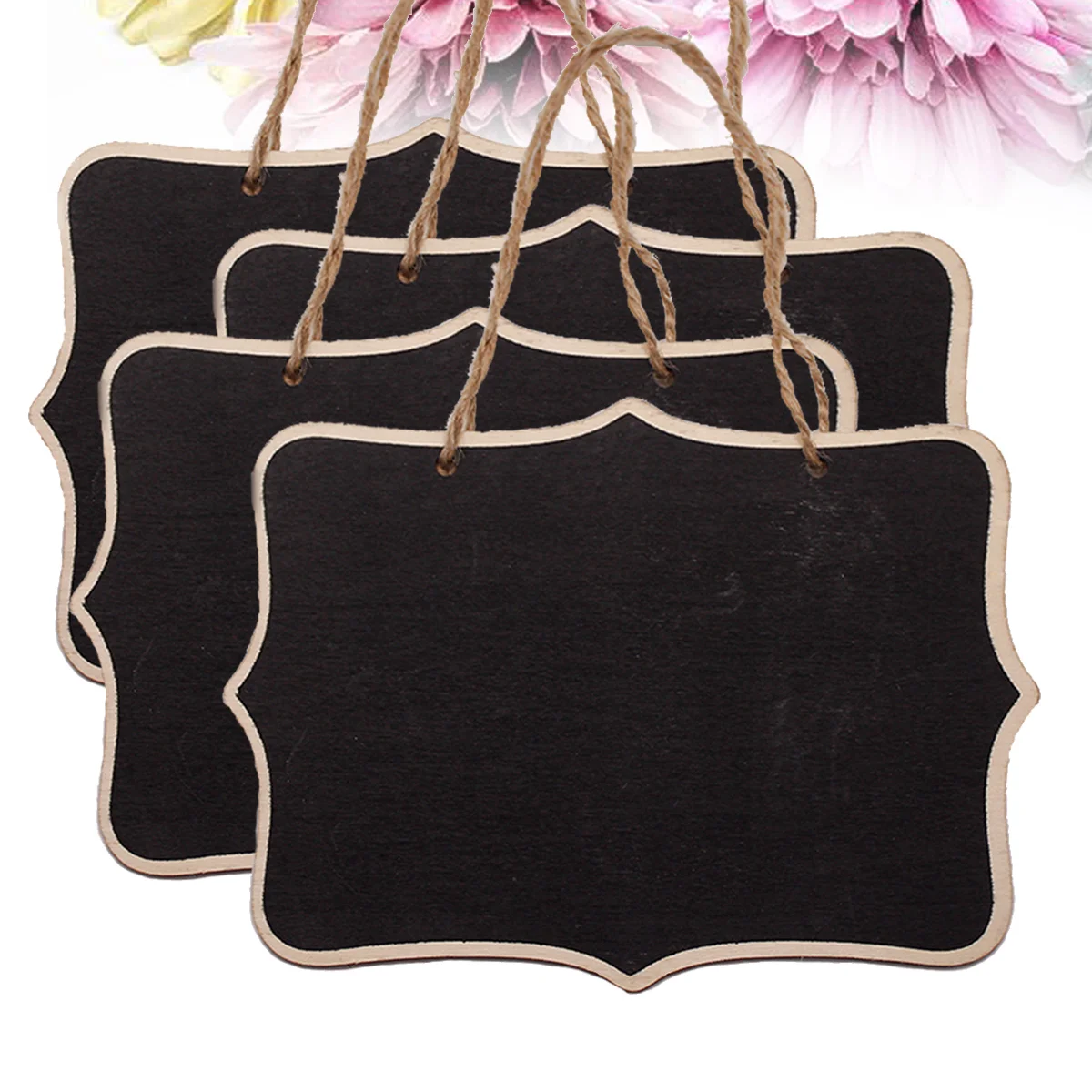 4 PCS Chalkboard Tags Mini Signs Blackboard Chalkboards Label Hanging Bamboo Child