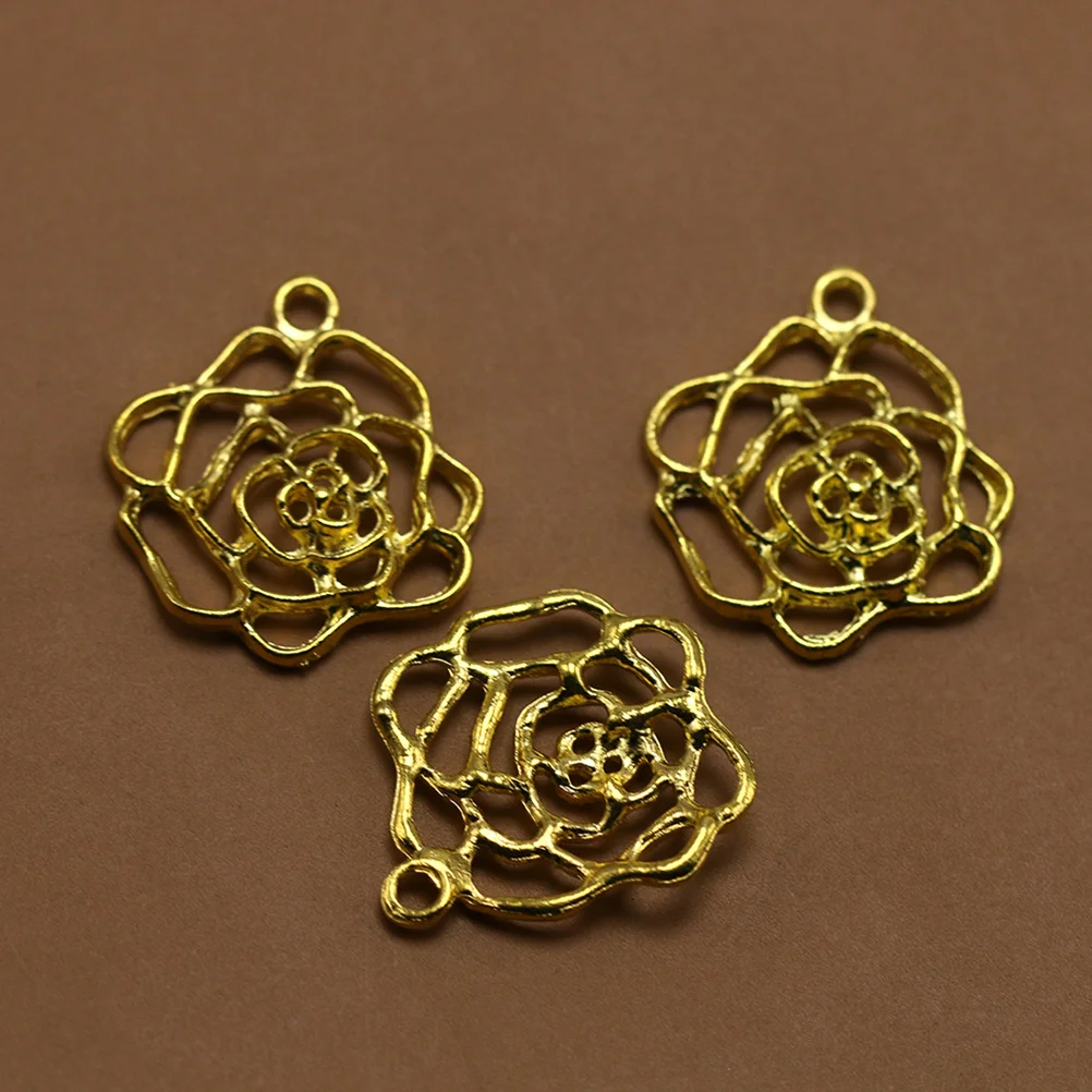 

20Pcs Alloy Peony Pendants Charms Hollow Design for DIY Necklace Bracelet Earrings Jewelry Making Accessories Metal Charms