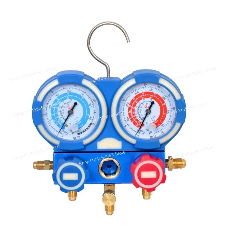 مقياس الضغط المنوع ذو 5 صمامات (80 مم) - لثلاجات R410A/R134A/R22/R407C وضغط خدمة التيار المتردد ومقاييس الفراغ