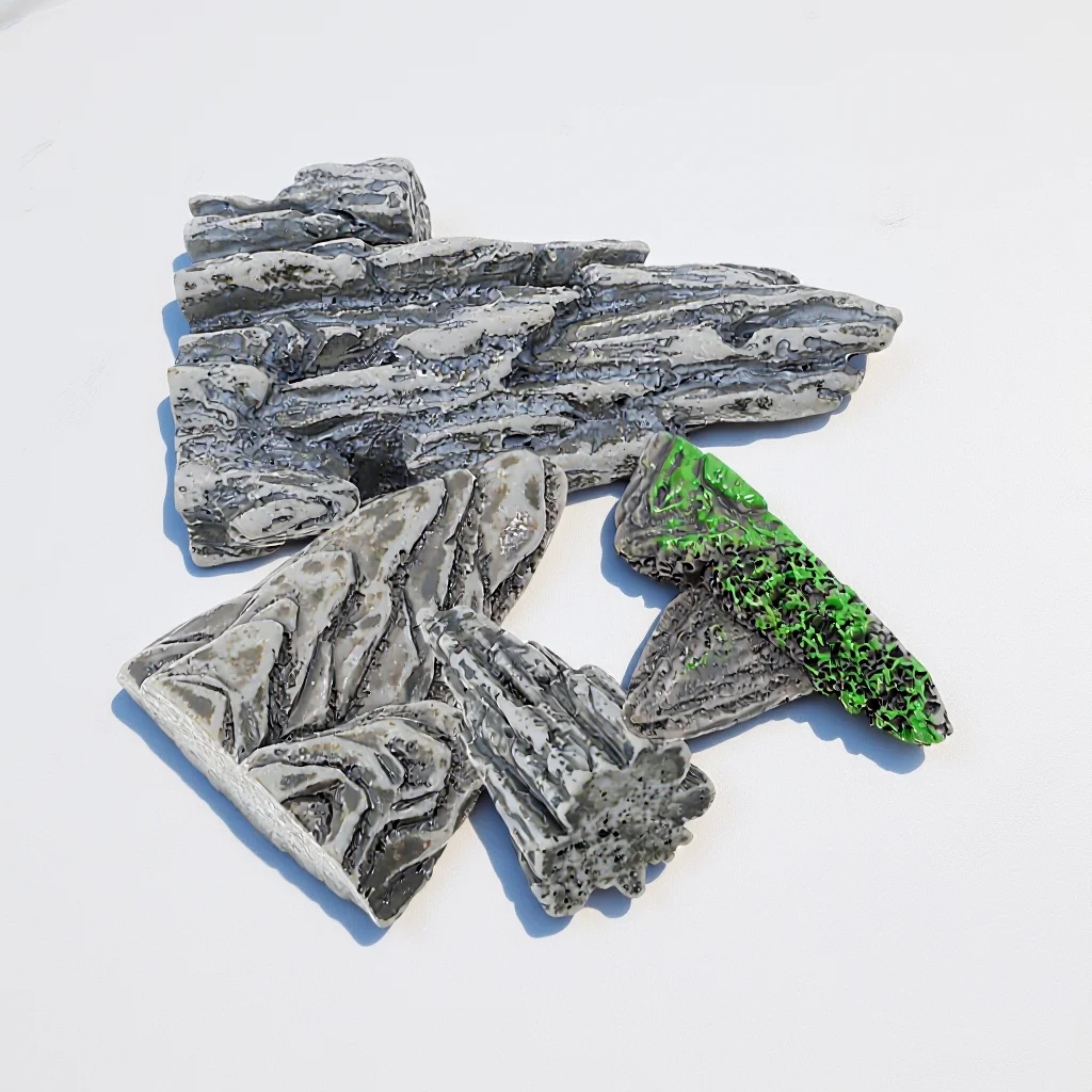 

4Pcs Miniature Rockery Decoration Fake Bonsai Pot Micro Landscape Flowerpot Ornament Micro Landscape Adornment