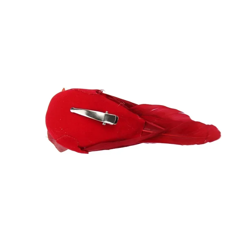 กํามะหยี่สีแดงโฟม Feather Bird เทียมประดิษฐ์ Cardinal นกรุ่นบ้านสวนงานแต่งงานเครื่องประดับตกแต่ง DIY Party