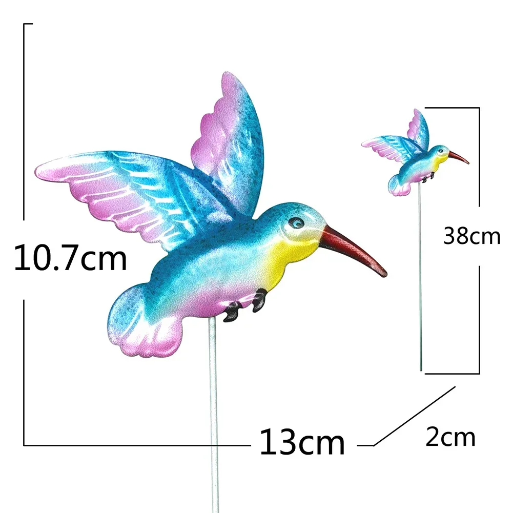 1szt Metalowe paliki kolibrów Rzeźba artystyczna Zewnętrzna żelazna ozdoba Ogród / wystrój domu Ogród podwórkowy Dekoracja ptaka Dekoracja zewnętrzna