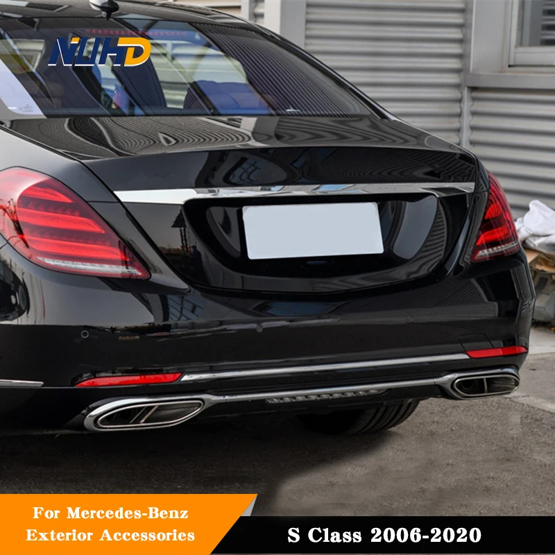 

Car Tail Throat Modification Maybach Rear Bumper Bright Strip Decorative Stickers For Mercedes-Benz S Class Exterior Accessories